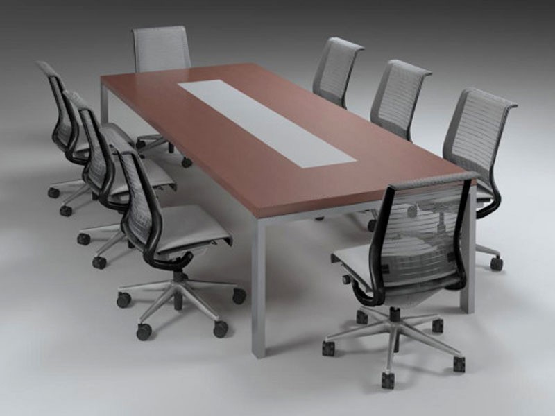 Rectangular Boardroom Table with Glass Inlay