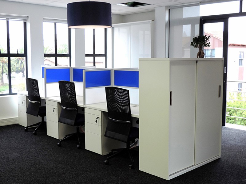 6-way Call Centre Cluster with Perspex Screens