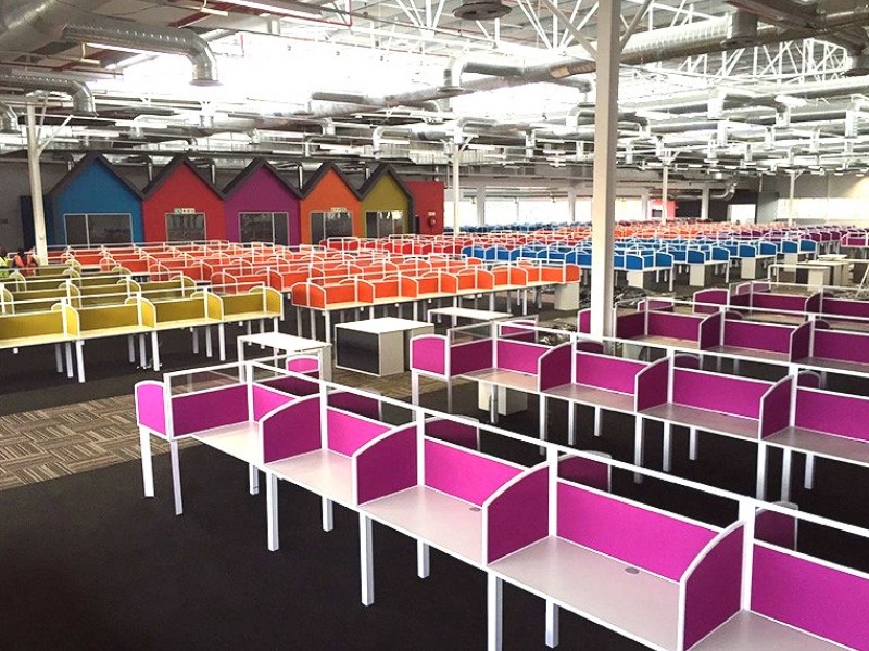 Call Centre Desks with Fabric Screens