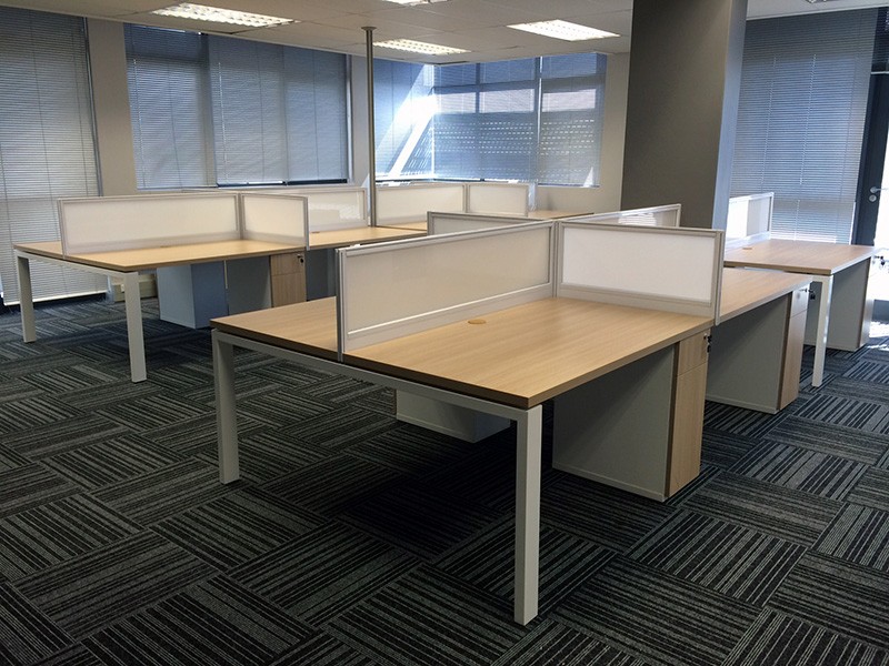 Cluster Desks with Perspex Dividers