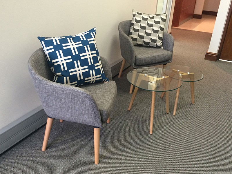 Reception Chairs with Nesting Tables