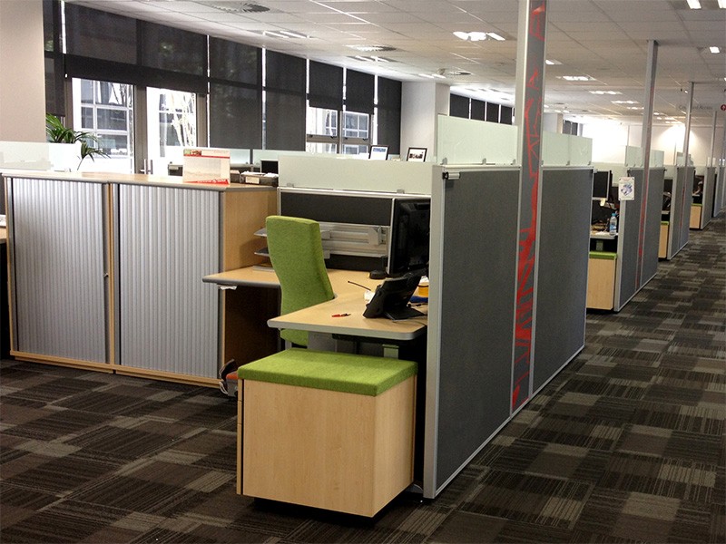 Open Plan Office with Floor Based Screens