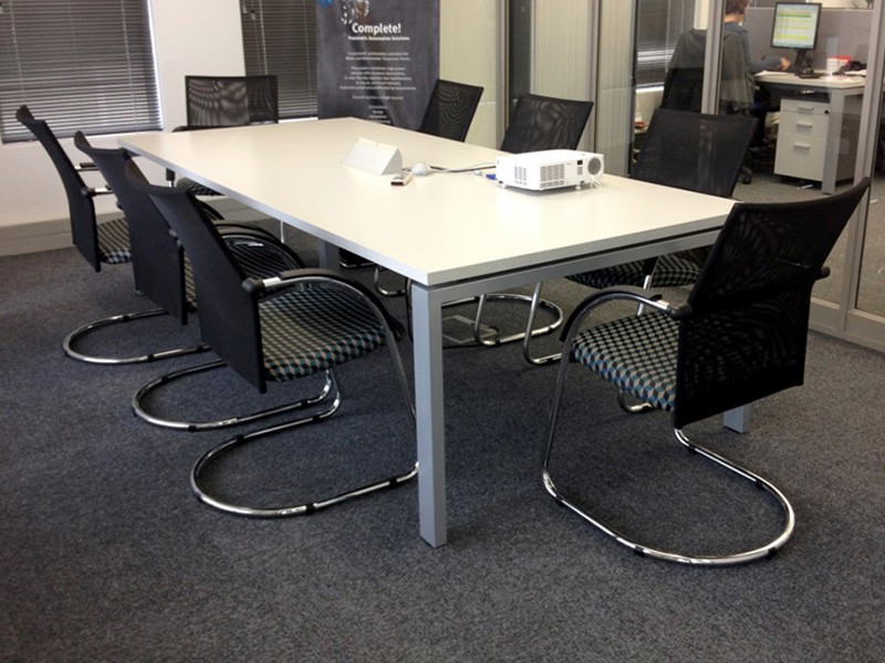 Rectangular Boardroom Table with White Top